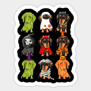 Funny dachshund Costume Halloween Gift Sticker